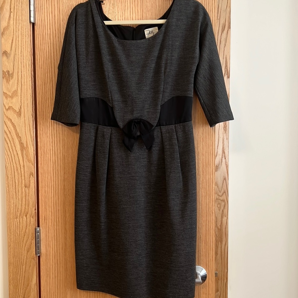 Milly long sleeved dress- silk belt with bow